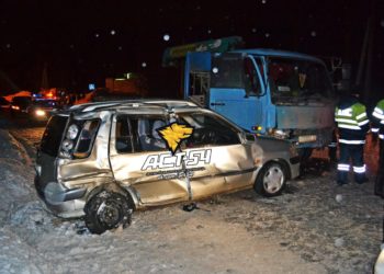 Двое детей и двое взрослых пострадали в аварии при столкновении «Тойоты» и грузовика в Новосибирске