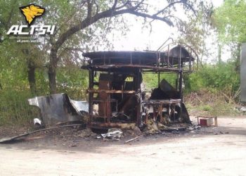 В Новосибирске сгорел киоск «Беляшики»