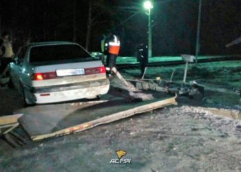 Угонщик причинил ущерб железной дороге, удирая от полицейских (фото)