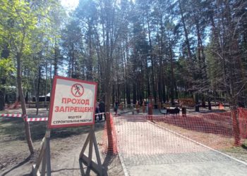 Игровые площадки в Заельцовском парке ремонтируют еще с прошлого года