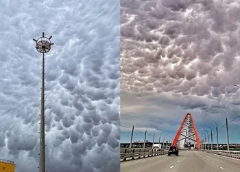 Фотографиями необычных облаков поделились жители Новосибирска