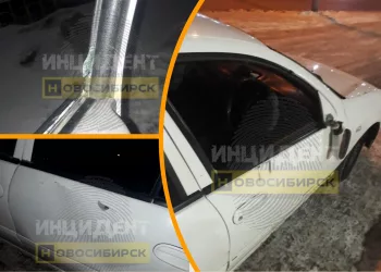 Новосибирцы разгромили машину таксиста из-за отказа их везти