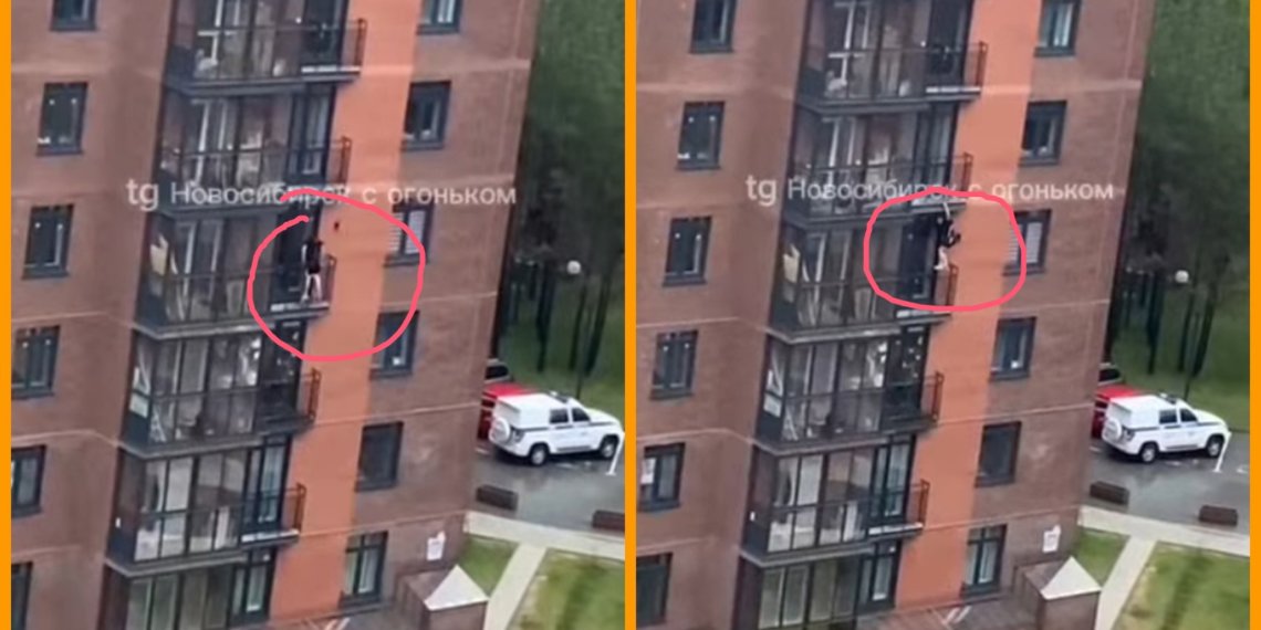 Новосибирский экстремал вскарабкался на 8 этаж дома по балконам