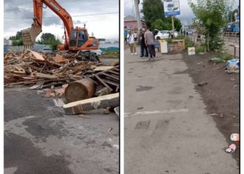 «Хрючевальни мигрантов» сносят на Хилке в Новосибирске