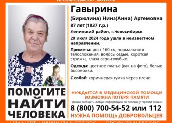 В Новосибирске больше суток не могут найти 87-летнюю пенсинерку