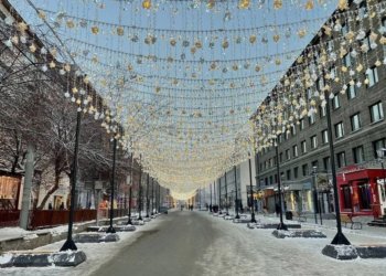 Новогодняя ель и украшения не меняются в Новосибирске уже 4 года