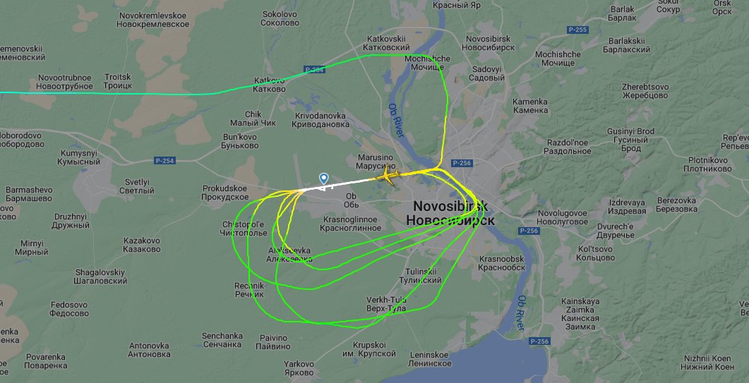 Самолет спецотряда «Россия» несколько часов кружил над Новосибирском