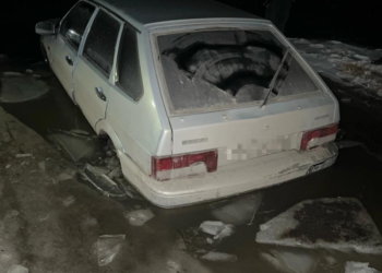 Болото затянуло машину с людьми под Новосибирском