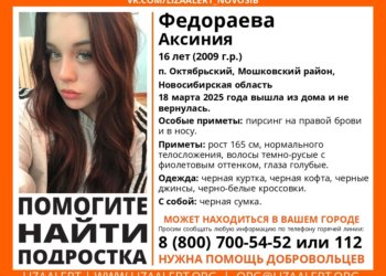 Под Новосибирском потерялась 16-летняя школьница