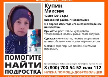 В Кировском районе Новосибирска потерялся 12-летний мальчик