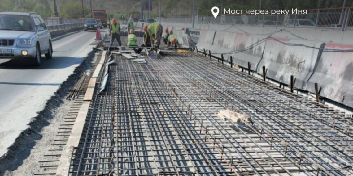 Завершён ключевой этап ремонтных работ на мосту через реку Иня